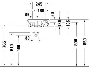 Duravit ME by Starck - Umývadielko 400x220 mm, bez prepadu, biela 0717400000