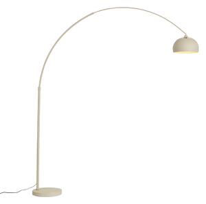 Moderná oblúková lampa béžová s mramorovým podstavcom - XXL
