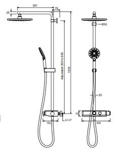 Teorema Select Design - Sprchová súprava s termostatom, čierna matná 15261BB-T01