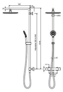 Teorema Select Design - KYRT Termostatický sprchový systém, chróm 1526411-T01