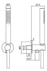 Ideal Standard Set 4 - Sprchový systém s podomietkovou pákovou batériou, komplet, čierna matná IS Set 4