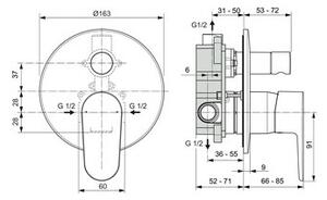 Ideal Standard Set 4 - Sprchový systém s podomietkovou pákovou batériou, komplet, čierna matná IS Set 4