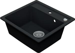 Vima 900 - Granitový drez bez odkvapkávacej plochy 530x500x220mm, tmavý grafit matný