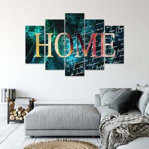Obraz na plátně pětidílný Home Tapety na pozadí Modrá - 100x70 cm
