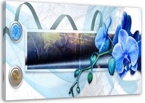 Obraz na plátně Modrá orchidej Abstrakce - 60x40 cm