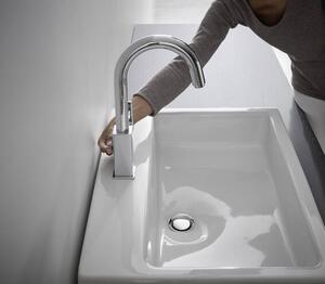 Hansgrohe Vernis Shape - Umývadlová batéria stojanková s otočným výtokom a odtokovou súpravou s tiahlom, chróm 71564000