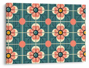 Obraz - Retro vzor s kvetmi (70x50 cm)