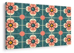Obraz - Retro vzor s kvetmi (90x60 cm)