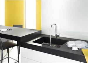 Drezový set Hansgrohe 1/C - Granitový drez 530x500 mm, sivá + Drezová batéria Hansgrohe Focus