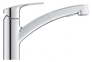 Drezový set Grohe 5/C - Granitový drez s odkvapkávacou plochou 780x480 mm, sivá + Drezová batéria Grohe Eurosmart