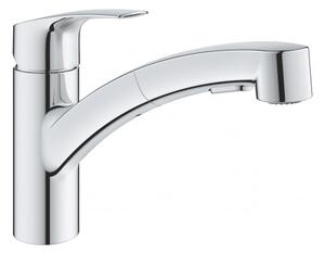 Drezový set Grohe 5/C - Granitový drez s odkvapkávacou plochou 780x480 mm, sivá + Drezová batéria Grohe Eurosmart