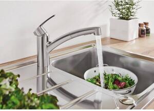 Drezový set Grohe 5/C - Granitový drez s odkvapkávacou plochou 780x480 mm, sivá + Drezová batéria Grohe Eurosmart