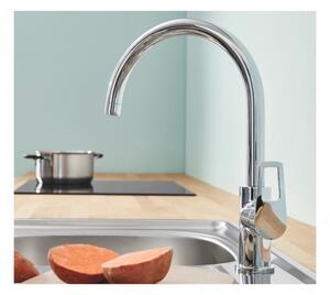 Drezový set Grohe 2/C - Granitový drez s odkvapkávacou plochou 780x480 mm, sivá + Drezová batéria Grohe Bau Loop