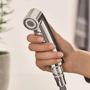 Drezový set Grohe 5/C - Granitový drez s odkvapkávacou plochou 780x480 mm, sivá + Drezová batéria Grohe Eurosmart