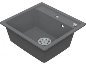 Drezový set Hansgrohe 1/C - Granitový drez 530x500 mm, sivá + Drezová batéria Hansgrohe Focus
