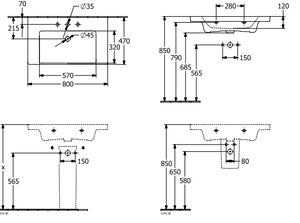 Villeroy & Boch Subway 3.0 - Umývadlo 800x470 mm, s prepadom, alpská biela 4A708001