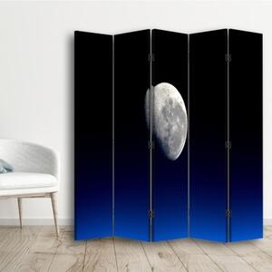 Ozdobný paraván Moon Black - 180x170 cm, päťdielny, klasický paraván