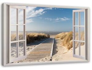 Obraz na plátně Pohled z okna na pláž - 100x70 cm