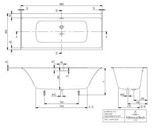 Villeroy & Boch Subway 3.0 - Vaňa 1800x800 mm, alpská biela UBQ180SBW2TDV-01