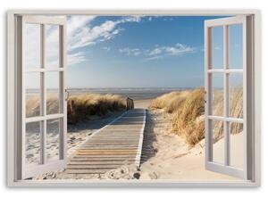 Obraz na plátně Pohled z okna na pláž - 100x70 cm