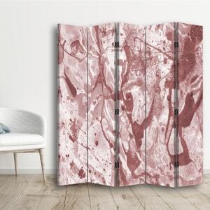 Ozdobný paraván Textura růžová - 180x170 cm, päťdielny, klasický paraván