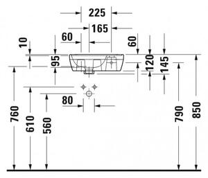 Duravit D-Neo - Umývadielko 400x220 mm, otvor na batériu vpravo, biela 0739400041