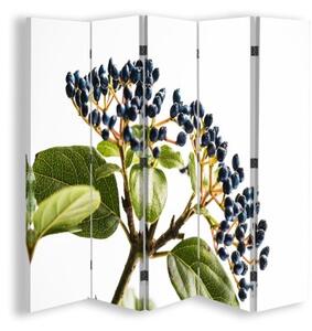 Ozdobný paraván Rostliny Příroda - 180x170 cm, päťdielny, klasický paraván