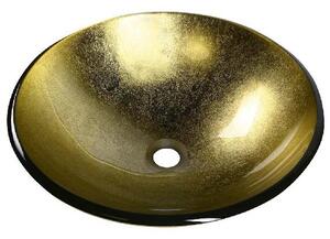 Sapho Beauty - Umývadlo na dosku, priemer 420 mm, sklo/zlatá 2501-22