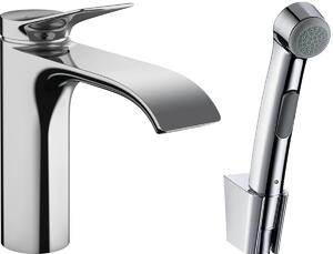Hansgrohe Vivenis - Páková umývadlová batéria s ručnou sprchou Bidette a sprchovou hadicou 160 cm, chróm 75210000
