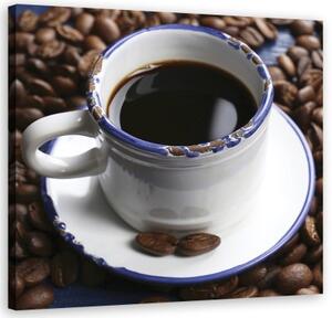Obraz na plátně, Black Coffee šálek - 30x30 cm