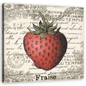 Obraz na plátně, Strawberry Vintage - 30x30 cm