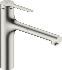 Hansgrohe Zesis M33 - Páková kuchynská batéria 160, vyťahovacia spŕška, 2jet, sBox lite, vzhľad nerezu 74804800