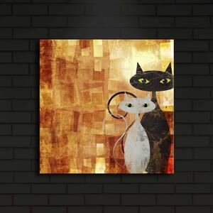Wallity Obraz s LED osvetlením DVE KOČKY 17 40 x 40 cm