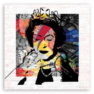 Obraz na plátně, Banksy Queen of Anglie - 30x30 cm