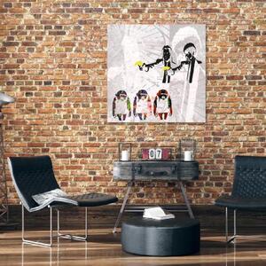 Obraz na plátně, Banksy Pulp Fiction and Monkeys - 30x30 cm