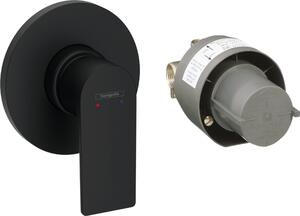 Hansgrohe Rebris E - Páková sprchová batéria, sada so základným telesom, čierna matná 72658670