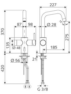 Schell Grandis E - Elektronická kuchynská batéria, na batérie, chróm 002420699