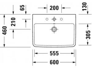 Duravit No.1 - Umývadlo do nábytku 600x460 mm, s prepadom, biela 23756000002
