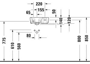 Duravit DuraStyle Basic - Umývadielko 360x220 mm, bez prepadu, biela 07453600412