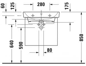Duravit No.1 - Umývadlo do nábytku 600x460 mm, s prepadom, biela 23756000002