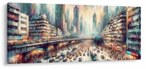Obraz - Život veľkomesta (120x50 cm)