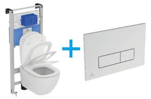 Ideal Standard Tesi WC Set - Závesné WC AQUABLADE s inštalačným systémom ProSys, ovládacie tlačidlo chróm, sedátko so SoftClose