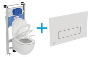 Ideal Standard Tesi WC Set - Závesné WC AQUABLADE s inštalačným systémom ProSys, ovládacie tlačidlo biele, sedátko so SoftClose