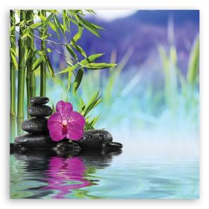 Obraz na plátně, Kameny na vodě zen - 30x30 cm