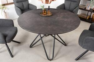 Jedálenský stôl Kruhový 120cm antracit keramika