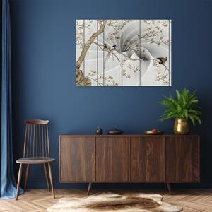 Obraz na plátně, Ptáci na stromu Magnolia - 60x40 cm