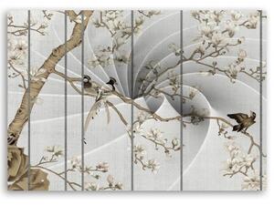 Obraz na plátně, Ptáci na stromu Magnolia - 60x40 cm
