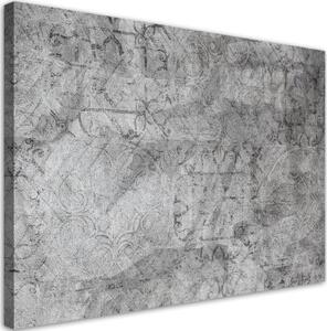 Obraz na plátně, Šedý vzor na betonové zdi - 60x40 cm