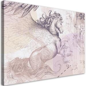 Obraz na plátně, Abstrakce okřídlené Pegasus - 100x70 cm