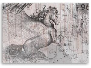 Obraz na plátně, Abstrakce koně Pegas - 60x40 cm
